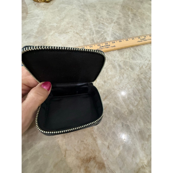 Coach Black Signature zip around toiletry box, contacts case,medication . Patent - Picture 2 of 7